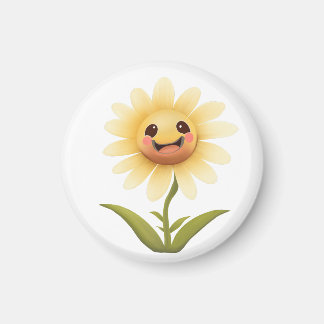 Cute Happy Yellow Flower Magnet