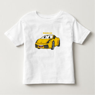 Cute happy yellow sports car cartoon toddler T-Shirt