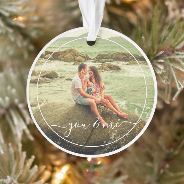 Cute Happy You And Me In Love Classy Elegant Quote Ornament (Tree)