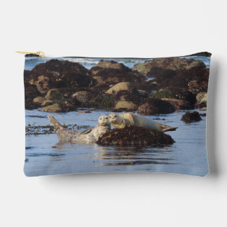 Cute Harbour Seal Pair Posed for Me Accessory Pouch