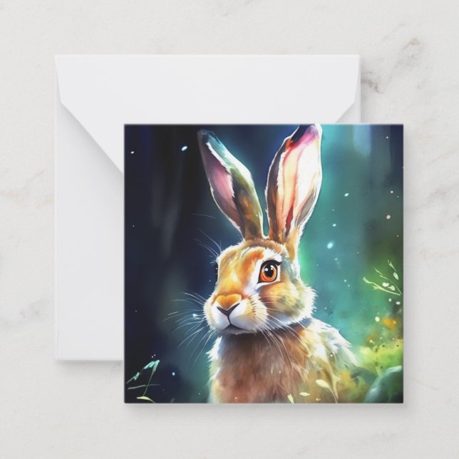 Cute Hare Note Card (Front)