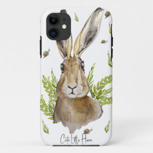Cute hare with a background of apples and mushroom Case-Mate iPhone case