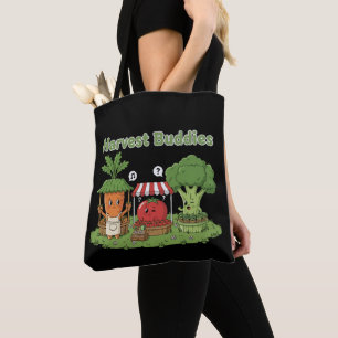 Cute Harvest Buddies Vegetable Friends Farmer's Tote Bag