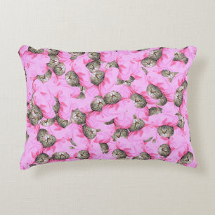 Cute Hat in a Pink Cap Pattern Random Decorative Cushion
