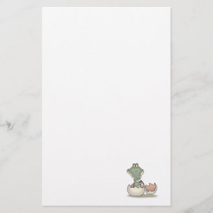 cute hatching baby alligator stationery