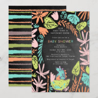 Cute Hatching Baby Dino Chalkboard Baby Shower