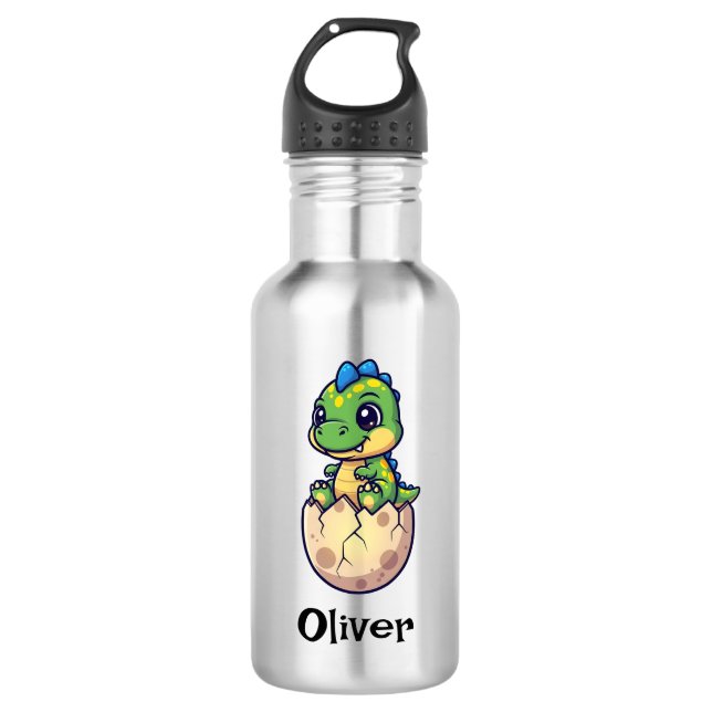 Cute Hatching Baby Dinosaur 532 Ml Water Bottle (Front)