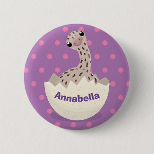 Cute hatching baby ostrich cartoon illustration 6 cm round badge