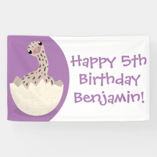 Cute hatching baby ostrich cartoon illustration banner