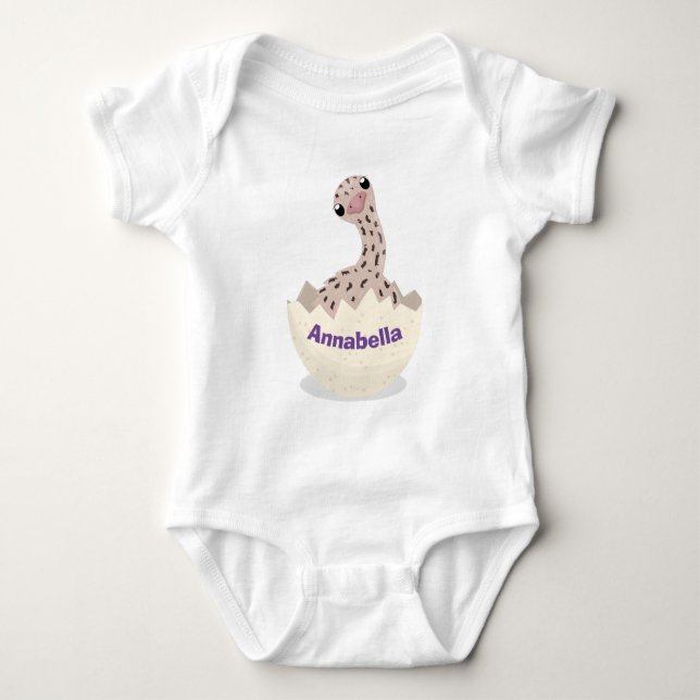 Cute hatching baby ostrich cartoon illustration bodysuit (Front)