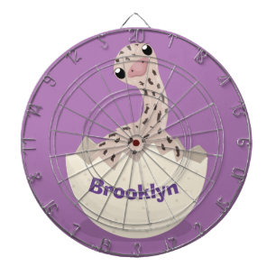 Cute hatching baby ostrich cartoon illustration dartboard
