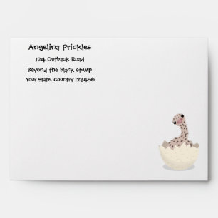 Cute hatching baby ostrich cartoon illustration envelope