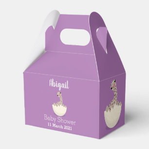 Cute hatching baby ostrich cartoon illustration favour box