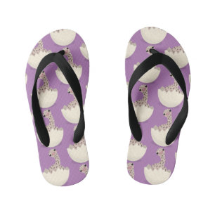 Cute hatching baby ostrich cartoon illustration kid's jandals