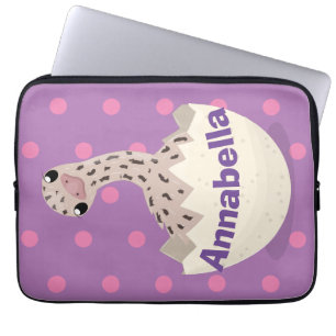 Cute hatching baby ostrich cartoon illustration laptop sleeve