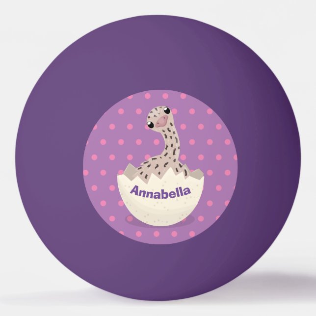 Cute hatching baby ostrich cartoon illustration ping pong ball (Front)