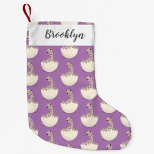 Cute hatching baby ostrich cartoon illustration small christmas stocking