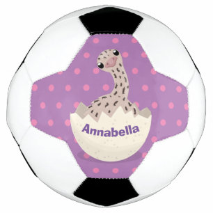 Cute hatching baby ostrich cartoon illustration soccer ball