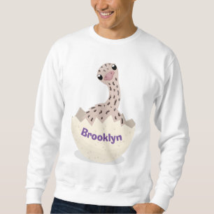 Cute hatching baby ostrich cartoon illustration sweatshirt