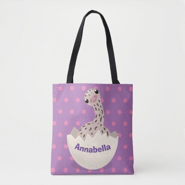 Cute hatching baby ostrich cartoon illustration tote bag (Front)