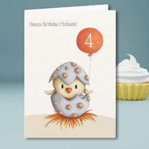 Cute Hatching Bird Birthday Card