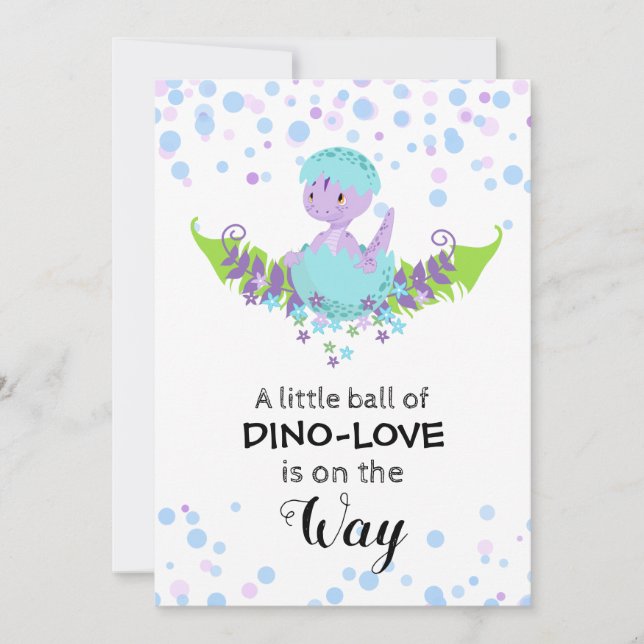*~* Cute Hatching Dinosaur Baby Shower Invitation (Front)