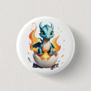 Cute Hatching Dragon Fantasy Button