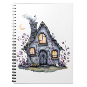 Cute Haunted House Ghosts Halloween Notebook
