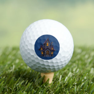 Cute Haunted House Halloween Cartoon Golf Balls