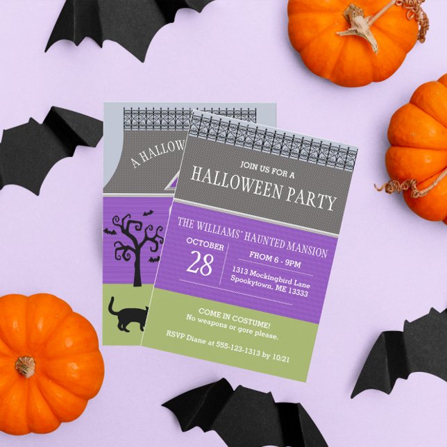 Cute Haunted House Halloween Invitation (Creator Uploaded)