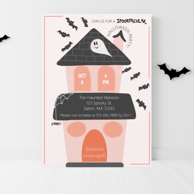 Cute haunted house kids Halloween party Invitation (Creator Uploaded)