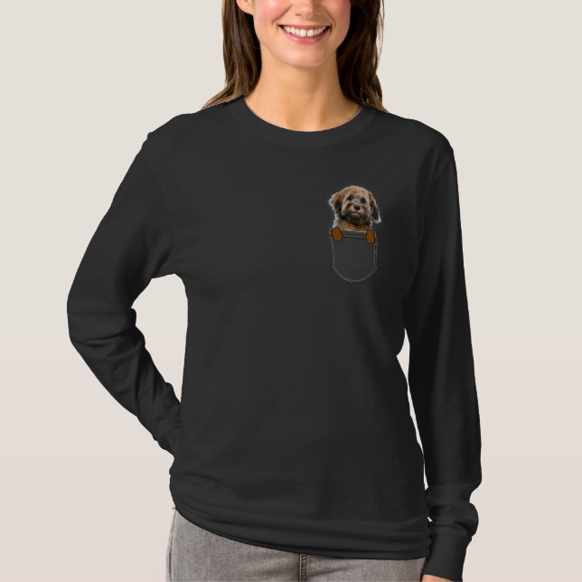 Cute Havanese Pocket Dog Puppy T-Shirt (Front)