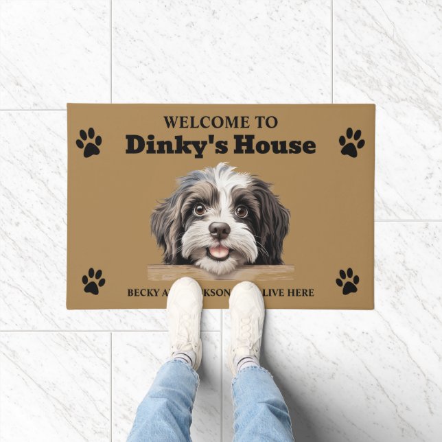 Cute Havanese Water Dog Photo Doormat (Indoor)