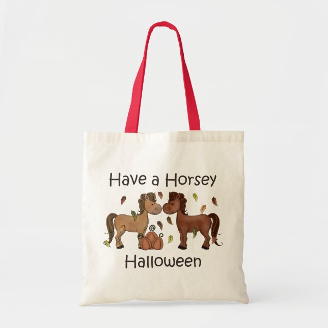 Cute Have a Horsey Halloween Horse Tote Bag (Front)