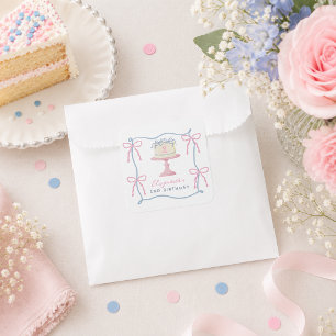 Cute Have You Cake and Eat it Two 2nd Birthday Square Sticker