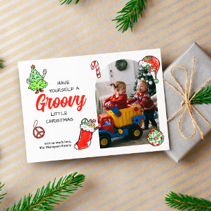 Cute Have Yourself A Groovy Little Christmas Photo Holiday Card