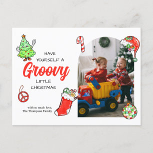 Cute Have Yourself A Groovy Little Christmas Photo Holiday Postcard