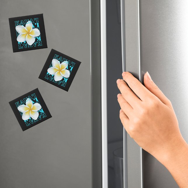 Cute Hawaiian Floral Tropical Kaua'i Kitchen Magnet (Creator Uploaded)