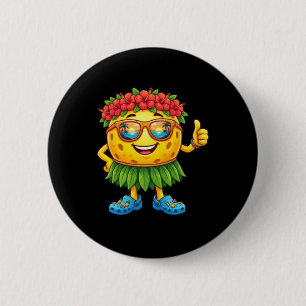 Cute Hawaiian Pickleball Ball Tropical Beach 6 Cm Round Badge