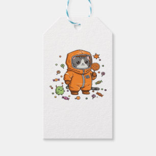 Cute Hazmat Cat Halloween Candy Monster Fun Oversi Gift Tags