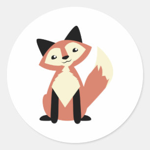 Cute Head-tilt Fox Classic Round Sticker