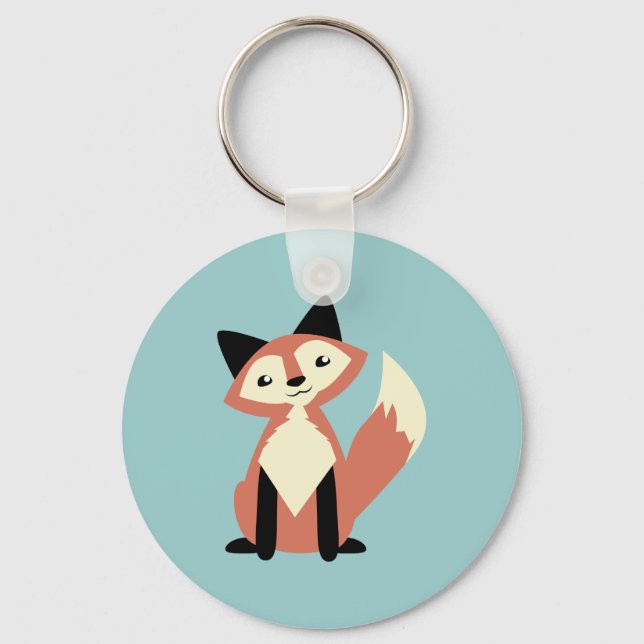 Cute Head-tilt Fox Key Ring (Front)