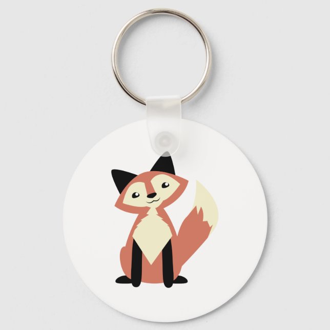 Cute Head-tilt Fox Key Ring (Front)