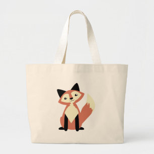 Cute Head-tilt Fox Large Tote Bag