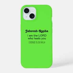 Cute Healing Bible Verse Lime Green Christian iPhone 15 Case