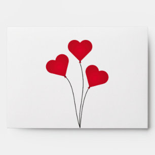 Cute Heart Balloons Envelopes