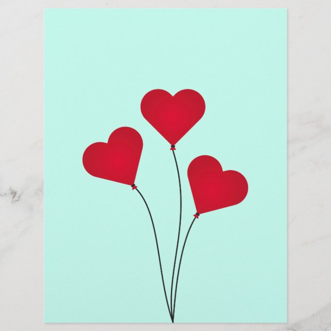 Cute Heart Balloons Flyer (Front)