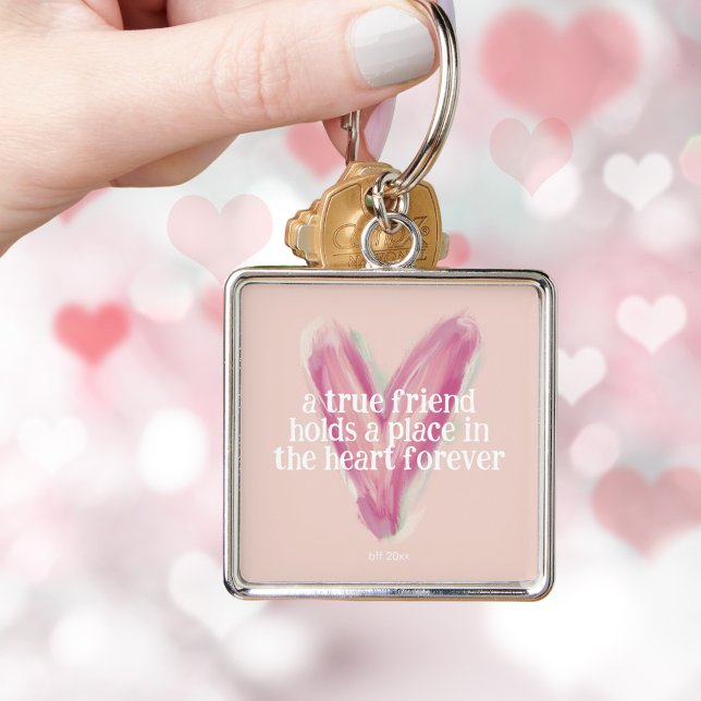 Cute Heart Bff Galentine Gift Key Ring (Cute Heart Bff Galentine Gift Keychain
)