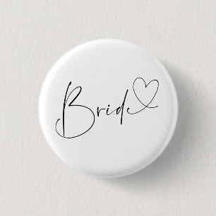 Cute Heart Bride Bachelorette Party 3 Cm Round Badge