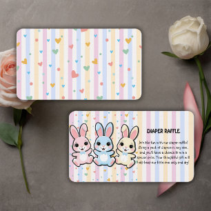 Cute Heart Bunny Hoppers Baby Shower Enclosure Card